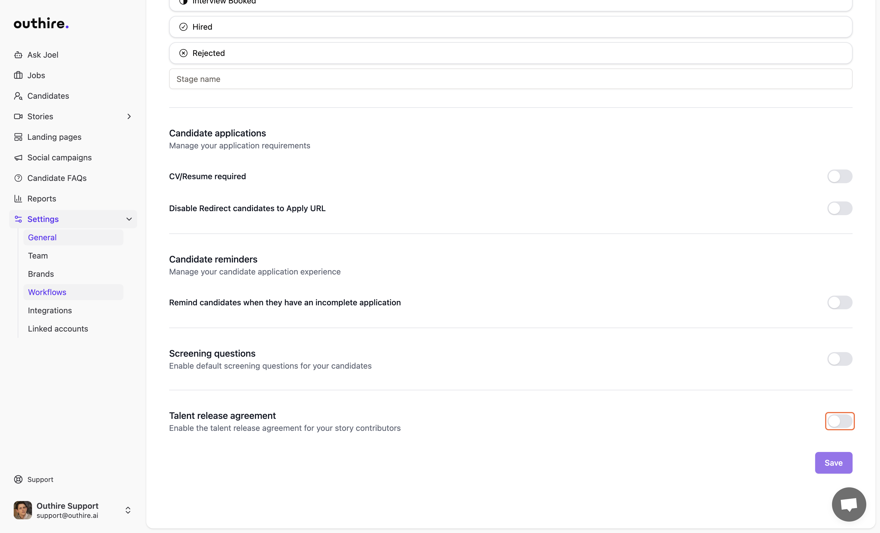Step 3: Click on Talent Release Agreement